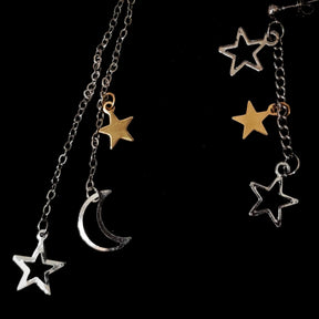 Moon & Stars Chain Cuff Earrings