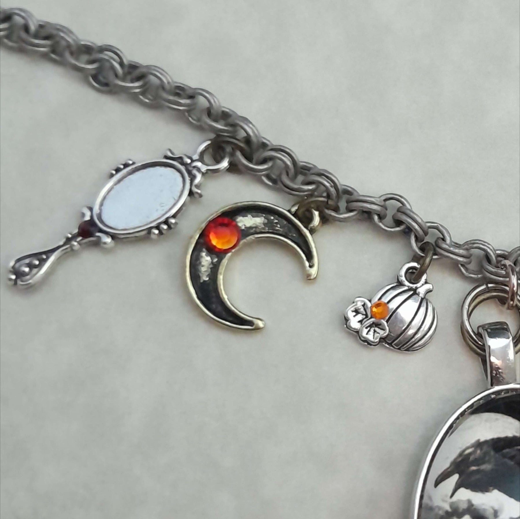 Witchy Crow & Skull Necklace