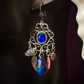 Blue Crystal Chandelier Earrings