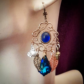 Blue Crystal Chandelier Earrings