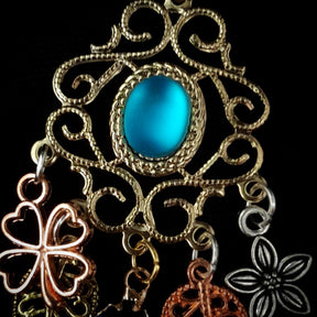 Teal Crystal Chandelier Earrings