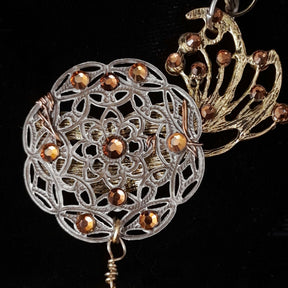 Fantasy Mask Topaz Crystal Necklace