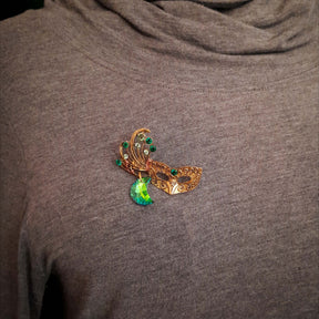 Emerald Green Mask Brooch Pin