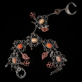 Peach Cats Eye Nature Hand Chain
