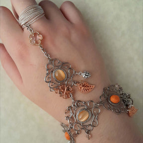 Peach Cats Eye Nature Hand Chain