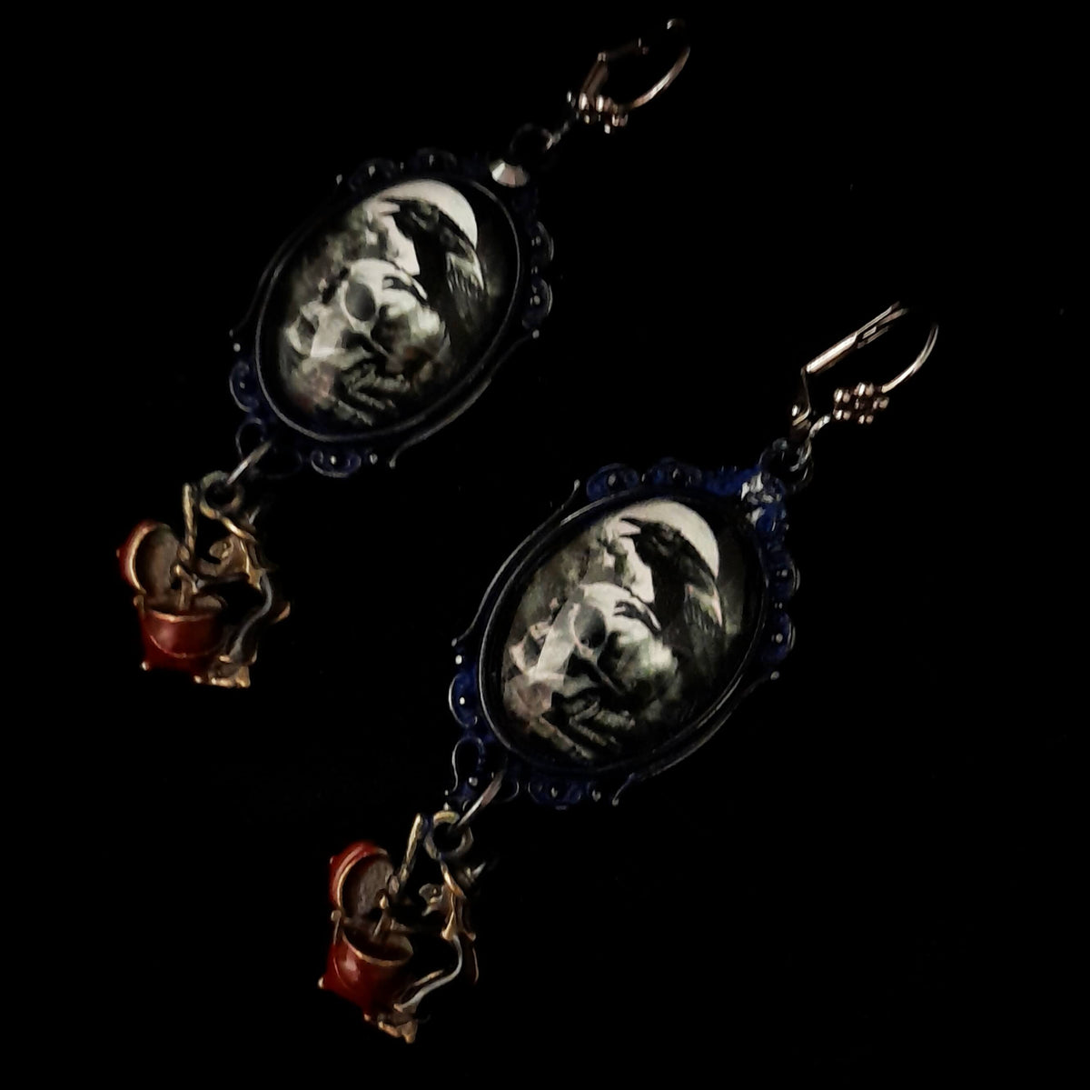 Crow & Skull Witchy Earrings