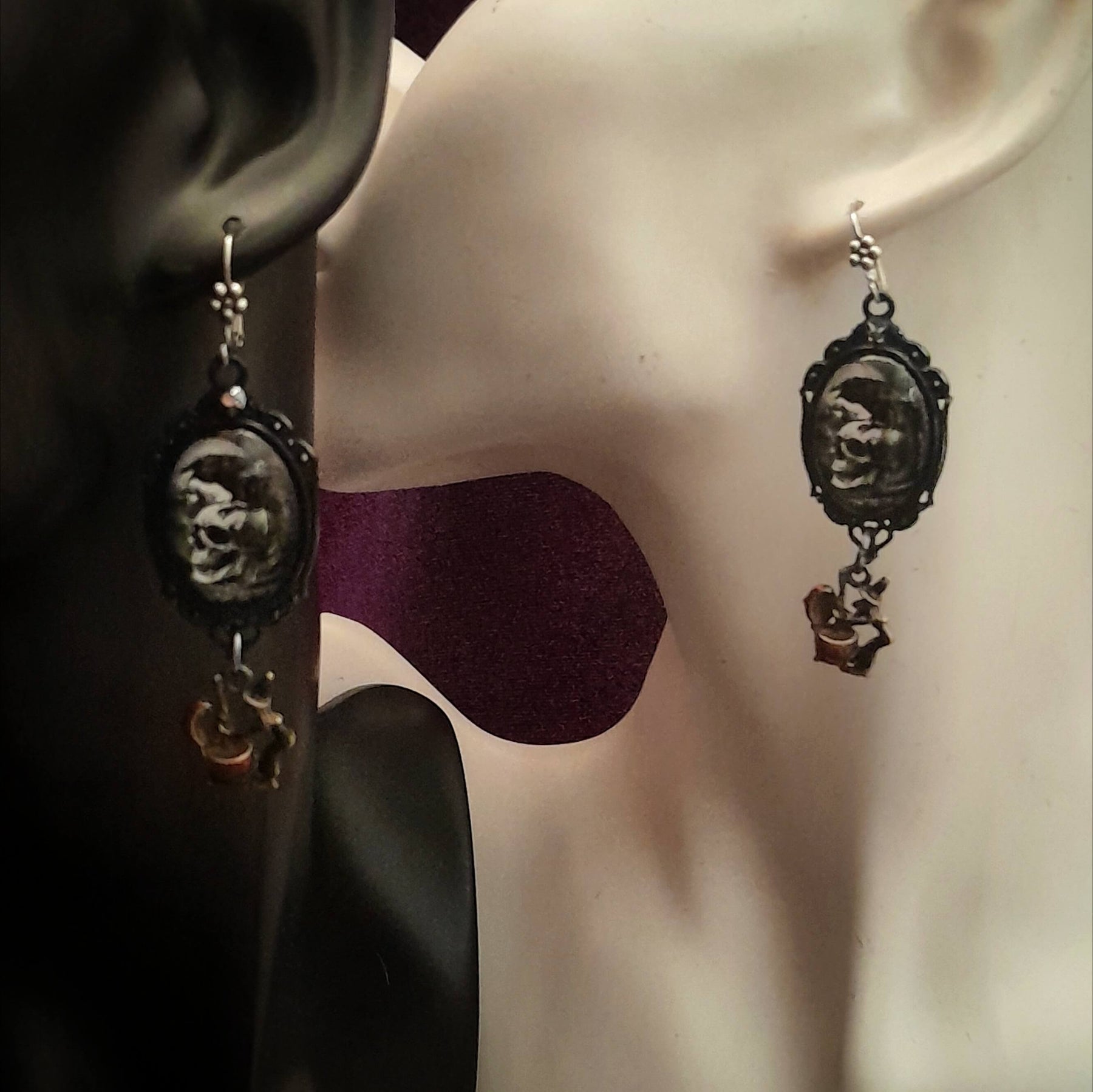 Crow & Skull Witchy Earrings