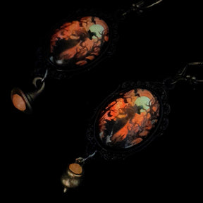 Forest Witch Orange Cabochon Earrings
