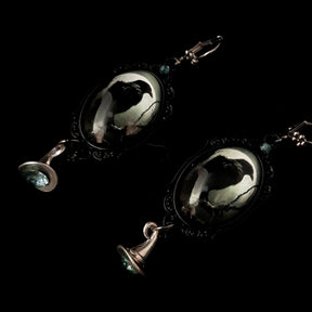 Crow Witchy Cabochon Earrings