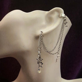 Asymmetrical Star Earrings Ear Cuffs