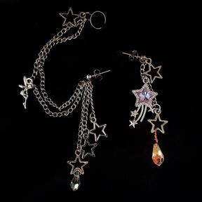Asymmetrical Star Earrings Ear Cuffs