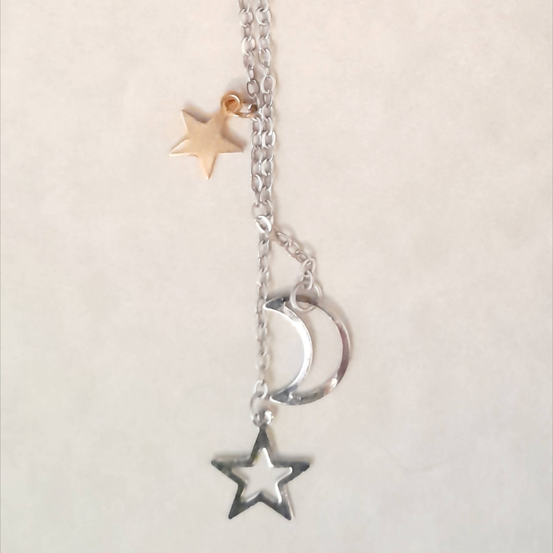 Moon & Stars Chain Cuff Earrings