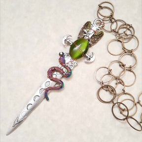 Green Cat's Eye Snake Sword Necklace