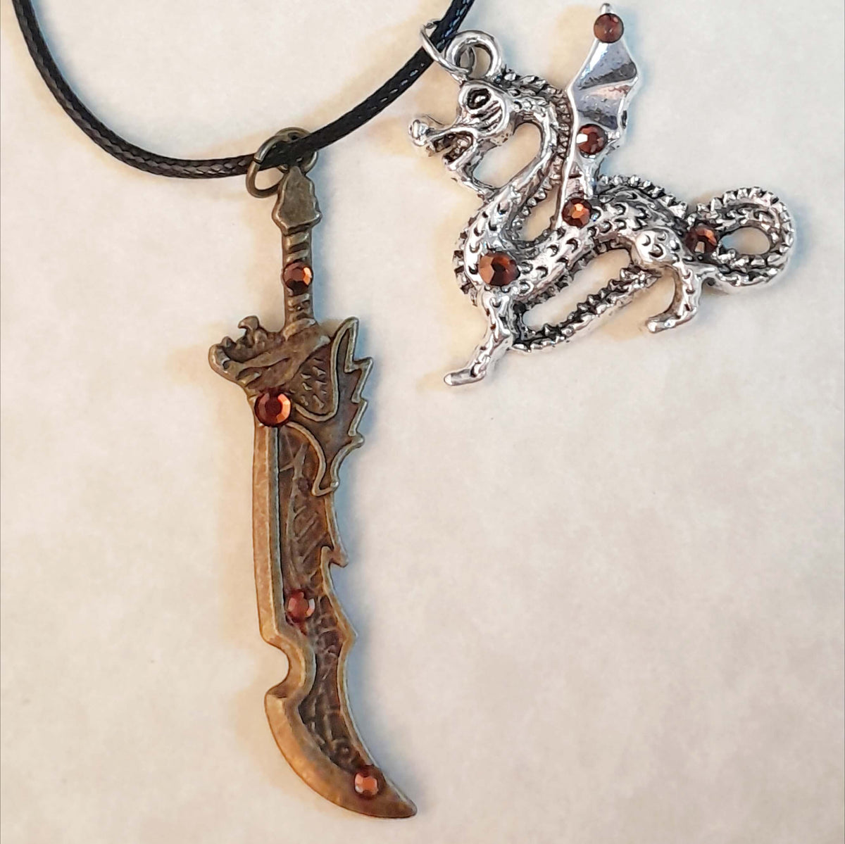 Men's Dragon & Sword Fantasy Necklace
