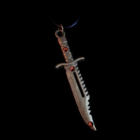 Men's Sword Necklace Brown Crystal
