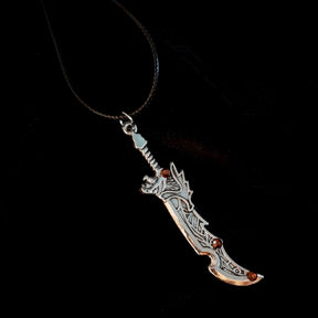 Men's Sword Brown Crystal Necklace