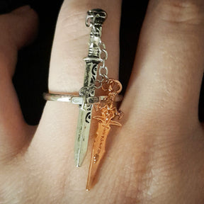 Adjustable Fantasy Double Sword Ring