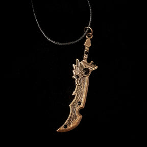 Men's Black Crystal Sword Necklace