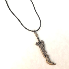 Men's Black Crystal Sword Necklace