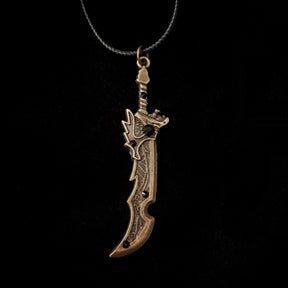 Men's Black Crystal Sword Necklace