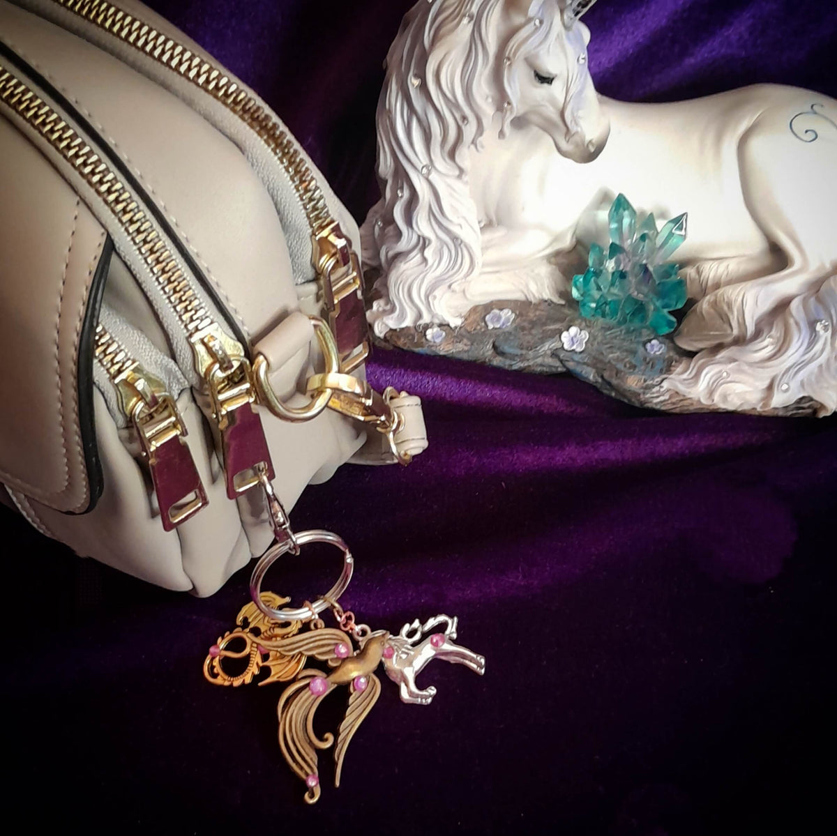 Fantasy Dragon Purse Charm Keychain