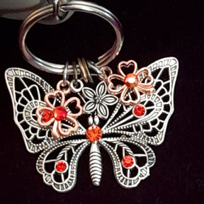 Butterfly Clover Purse Charm Keychain