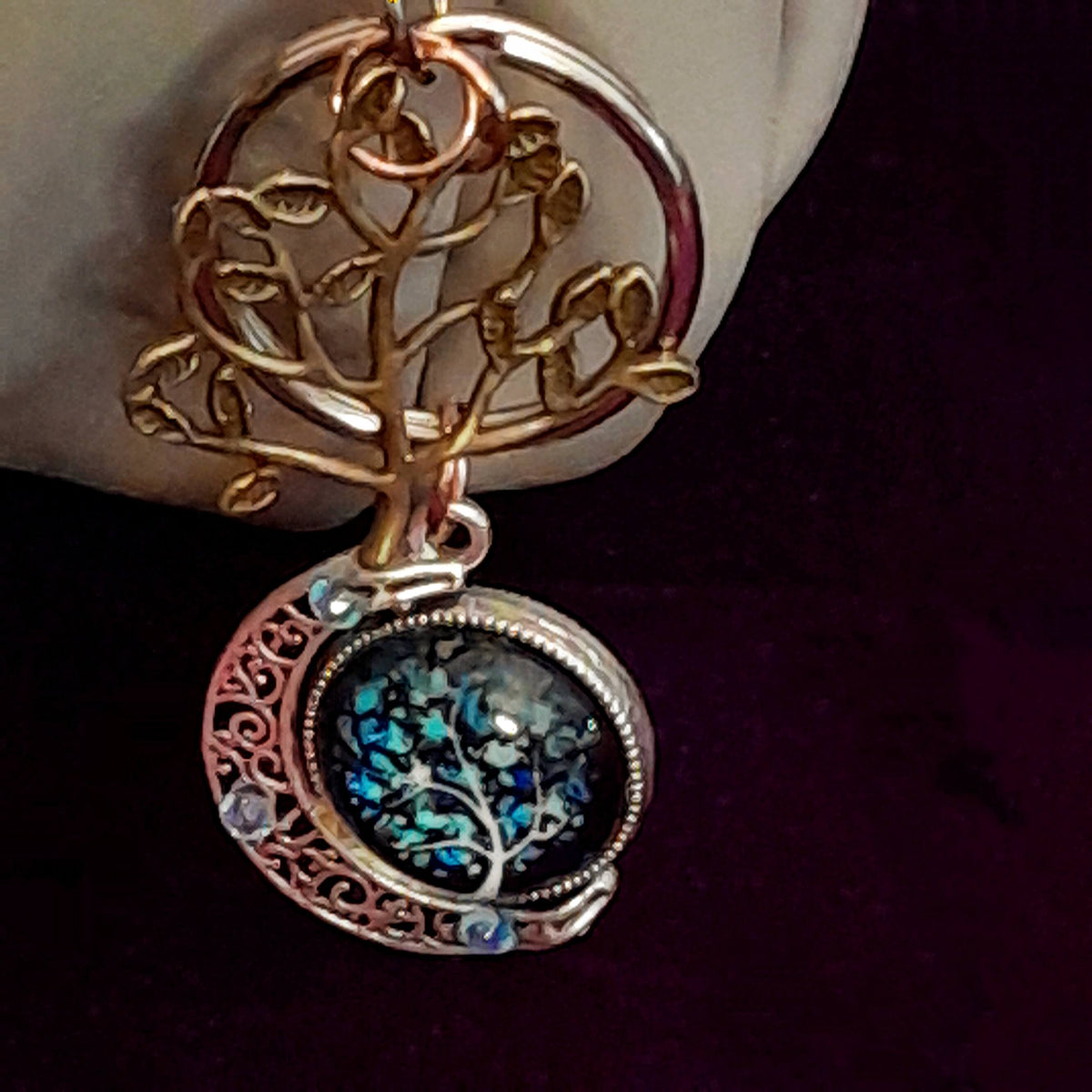 Tree of Life Moon Purse Charm Keychain