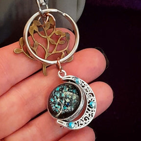 Tree of Life Moon Purse Charm Keychain