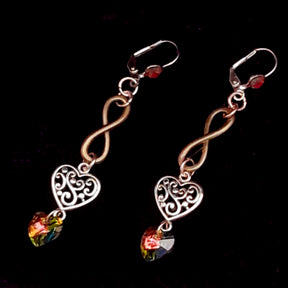 Earrings Eternity Crystal Hearts