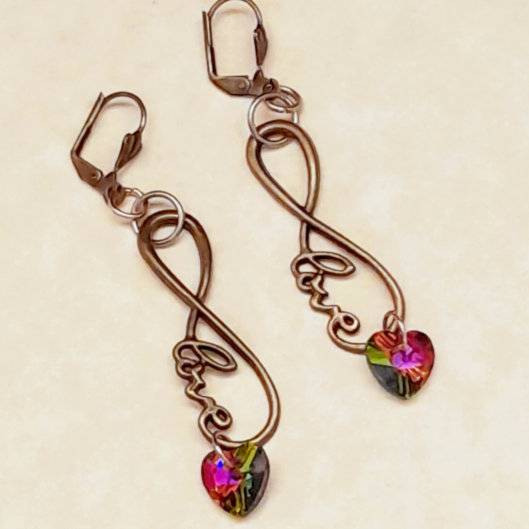 Earrings Eternity Crystal Heart Love