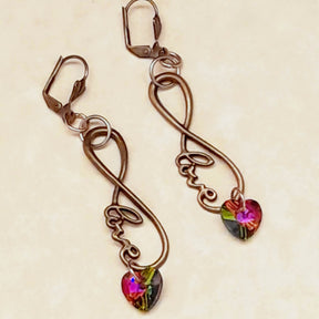 Earrings Eternity Crystal Heart Love