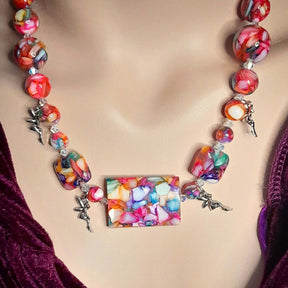Rainbow Beads Multicolor Fairy Necklace