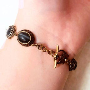 Dragonfly Black Cat's Eye Bracelet