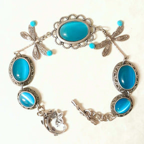 Dragonfly Turquoise Cat's Eye Bracelet
