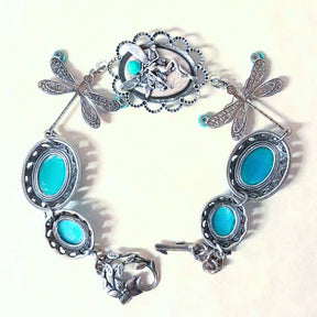 Dragonfly Turquoise Cat's Eye Bracelet