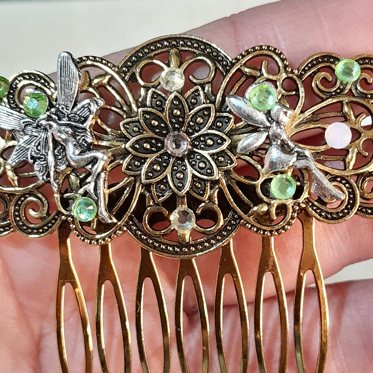 Fantasy Fairy Floral Crystal Hair Comb