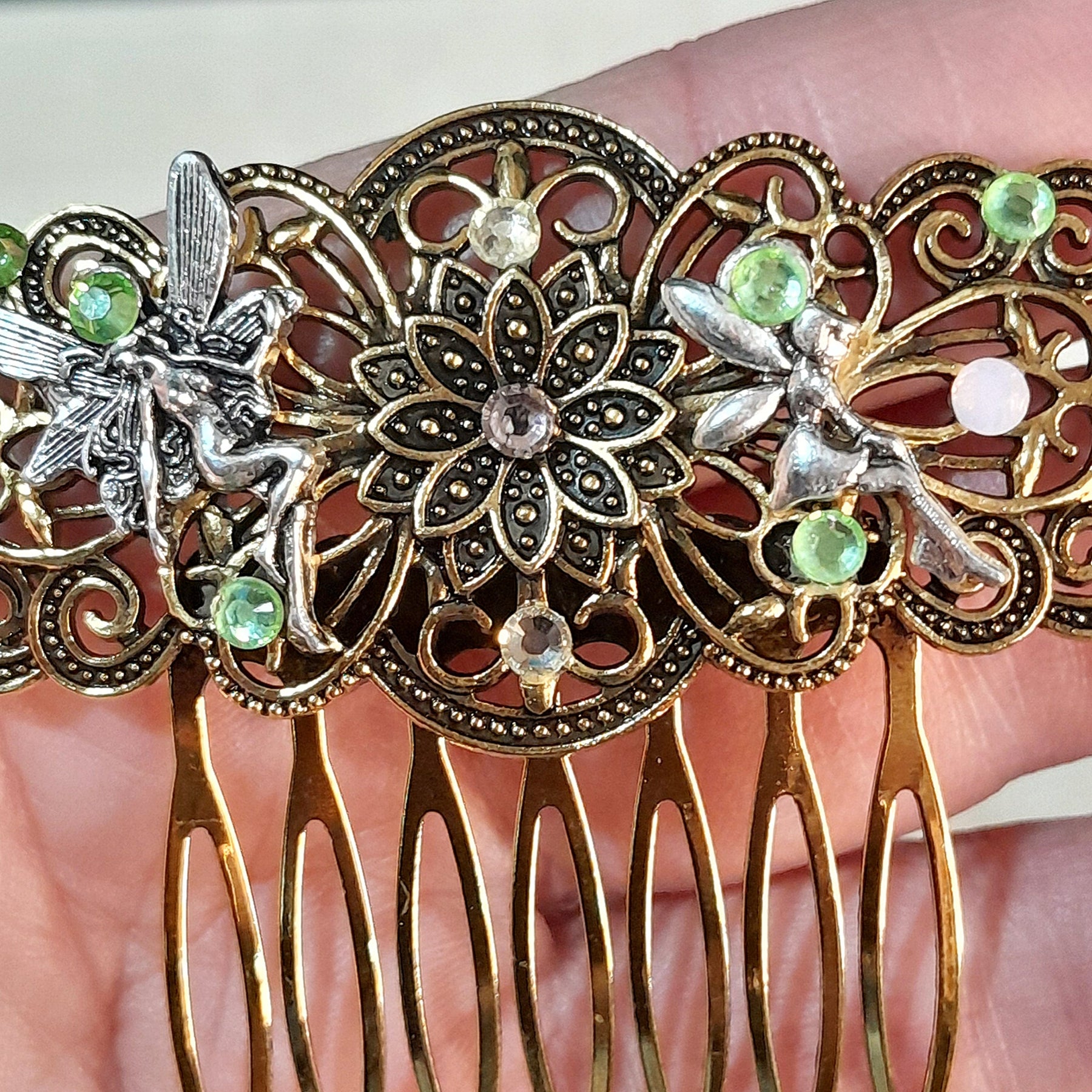 Fantasy Fairy Floral Crystal Hair Comb
