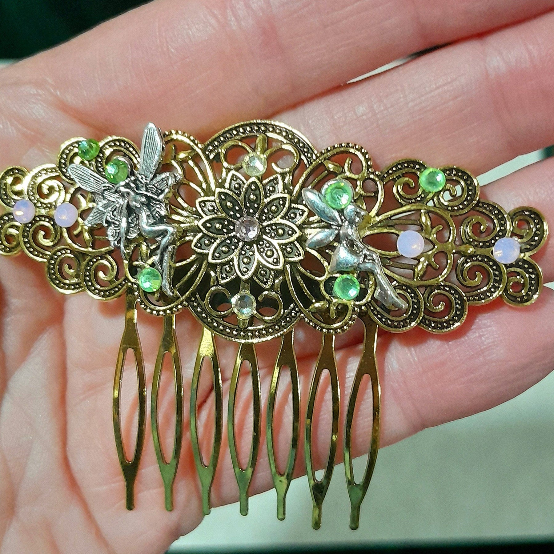 Fantasy Fairy Floral Crystal Hair Comb