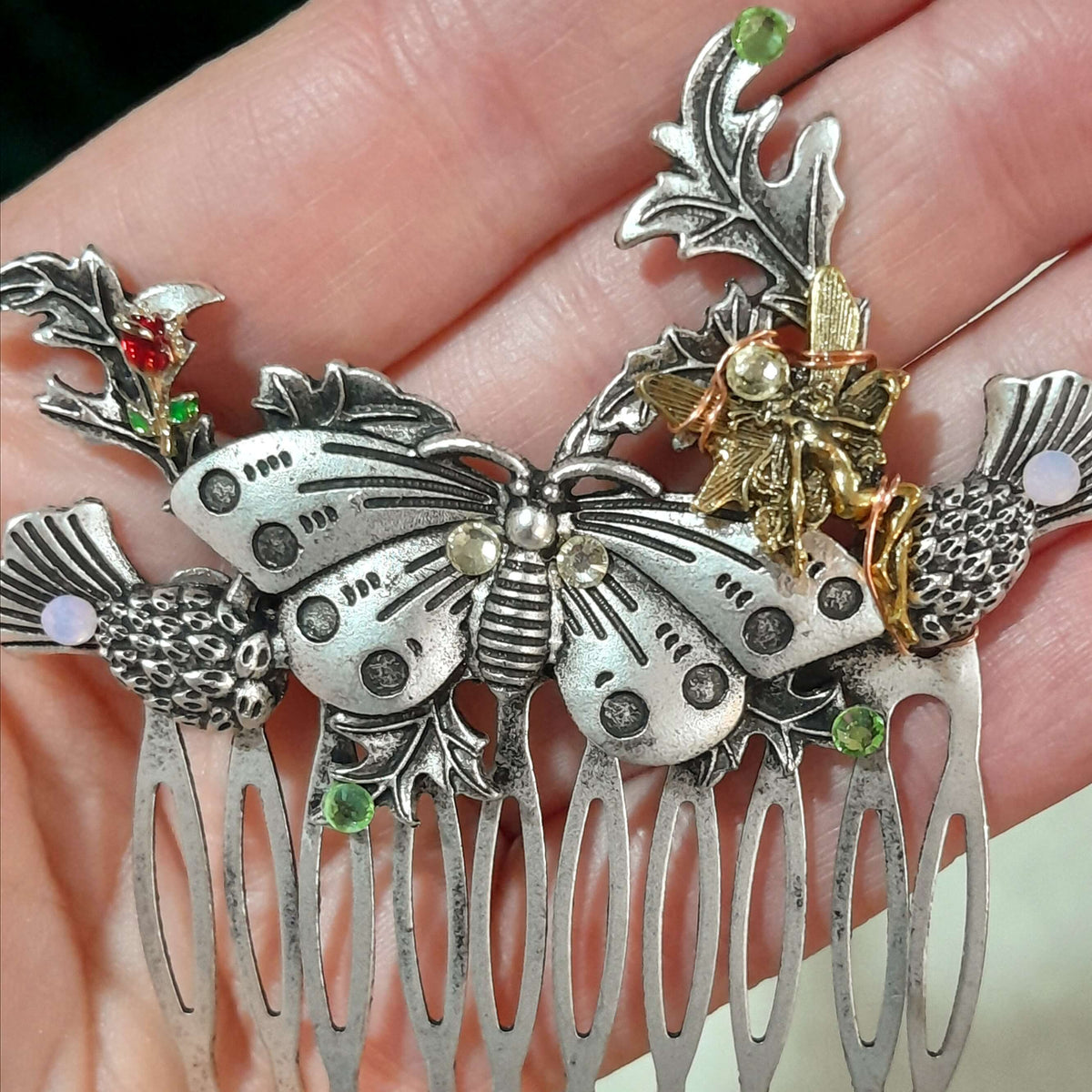 Fantasy Moth Fairy Nature Hair Comb