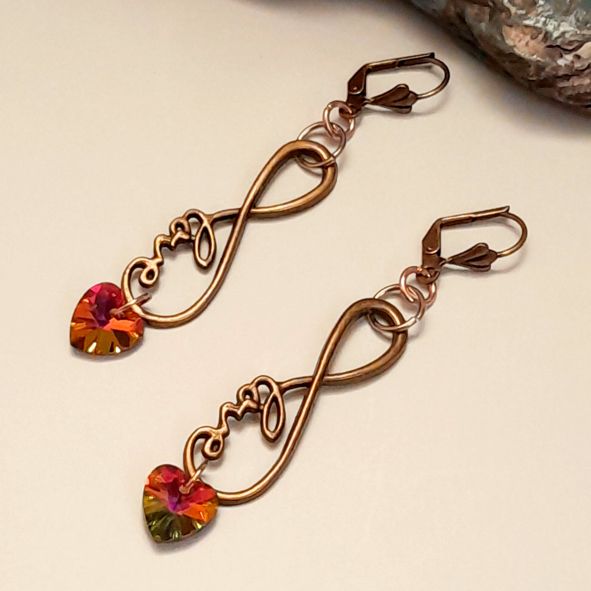 Eternity Crystal Heart Earrings
