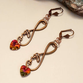 Eternity Crystal Heart Earrings