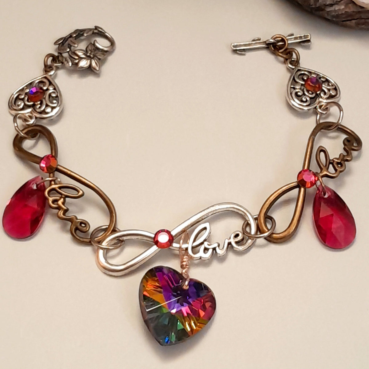 Crystal Hearts Eternity Love Bracelet