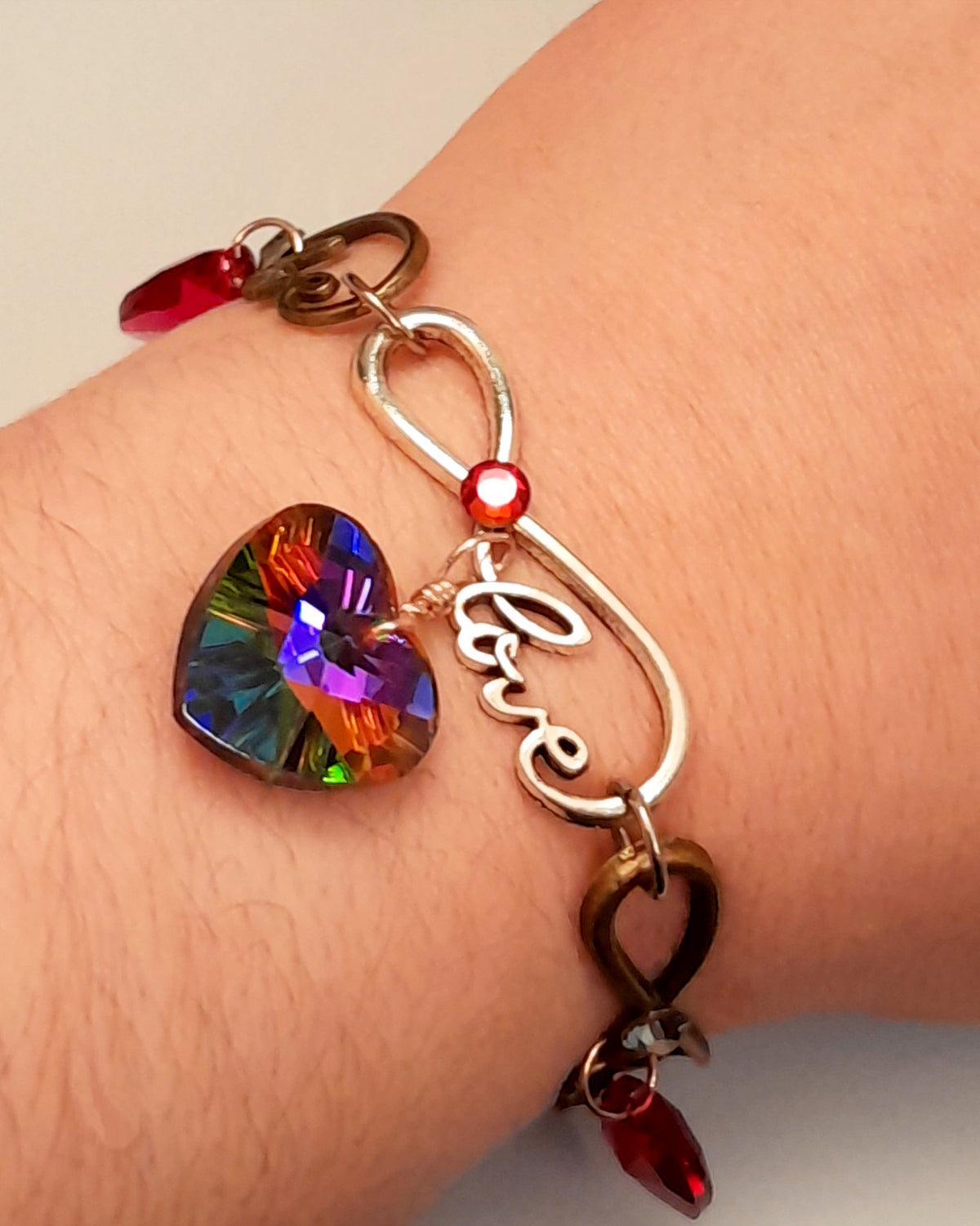 Crystal Hearts Eternity Love Bracelet