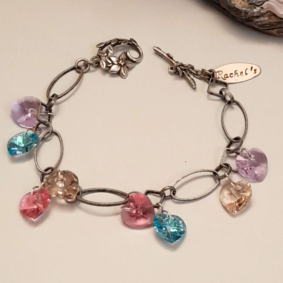 Crystal Bracelet Multi Color Hearts