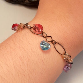 Crystal Bracelet Multi Color Hearts