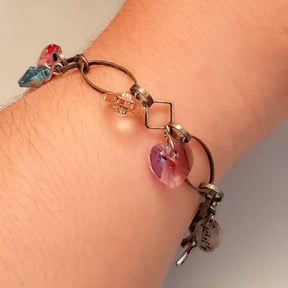 Crystal Bracelet Multi Color Hearts