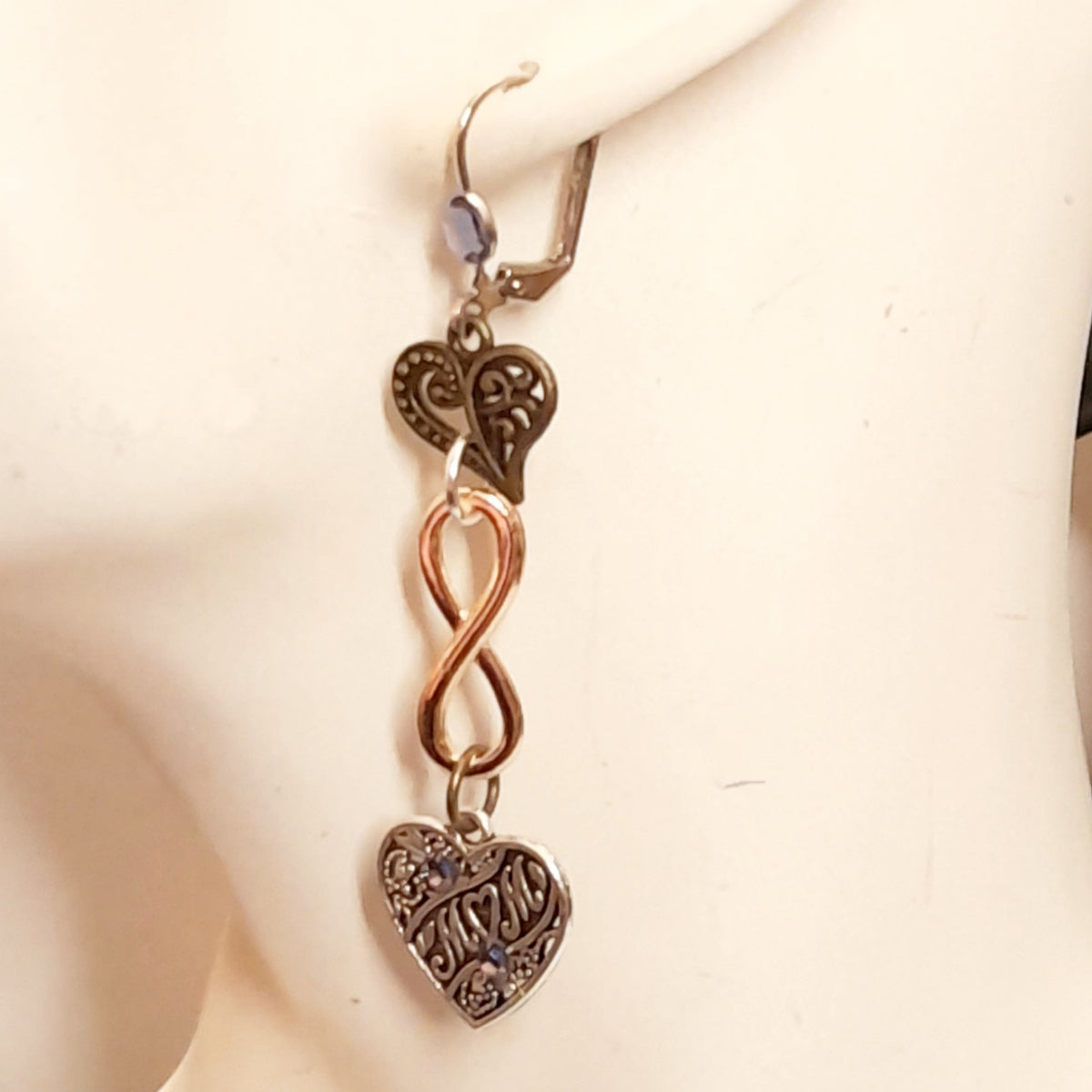 Dangle Heart Earrings Mom Gift