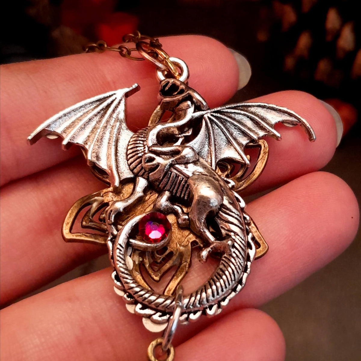 Blue Dragon Eye Fantasy Necklace