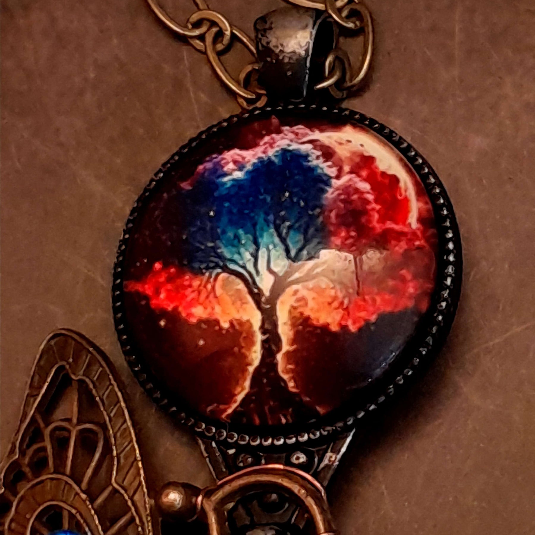 Blue Crystal Butterfly Boho Necklace