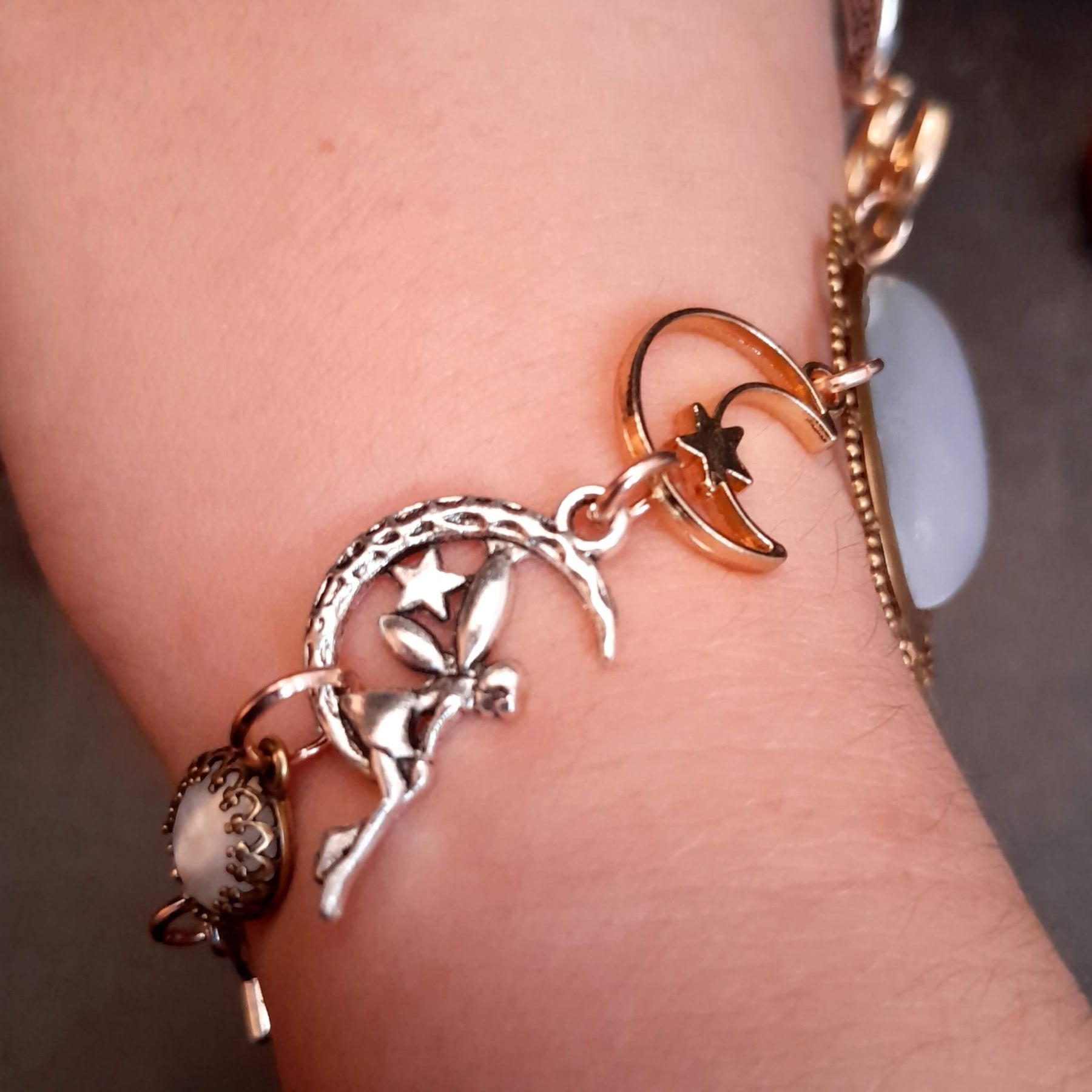 Hand Chain White Fairy Moon Statement Jewelry